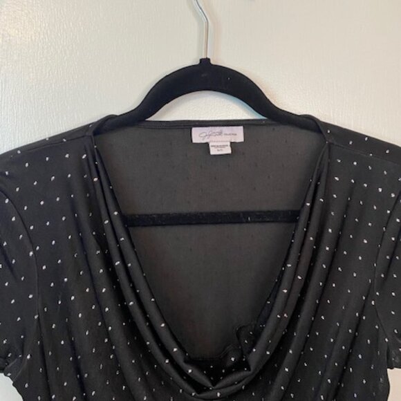 Jaclyn smith Black sheer sparkly Blouse - Picture 2 of 8